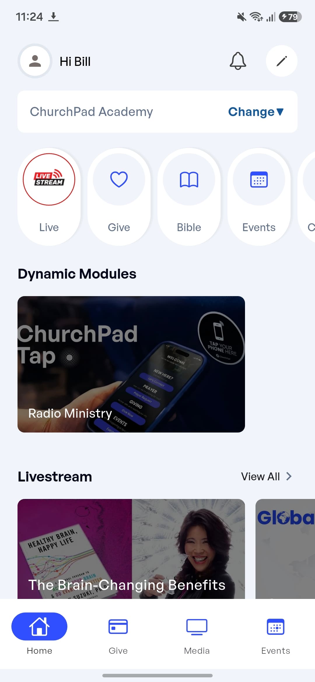 ChurchPad mobile experience